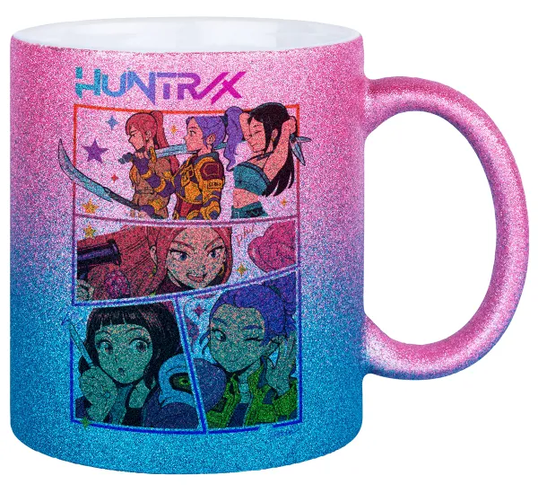 Huntrix Kpop Girls — Κούπα Χρυσή/Μπλε Glitter, κεραμική, 330ml