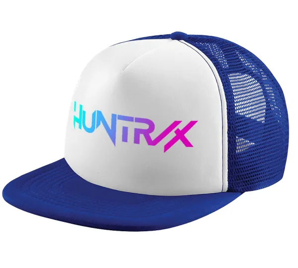 Huntrix Kpop Girls — Adult Soft Trucker Hat with Blue/White Mesh (POLYESTER, ADULT, UNISEX, ONE SIZE)