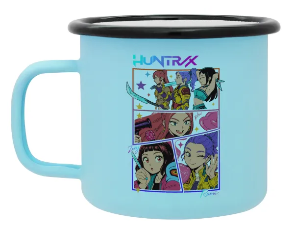 Huntrix Kpop Girls — Κούπα Μεταλλική εμαγιέ ΜΑΤ σιέλ 360ml