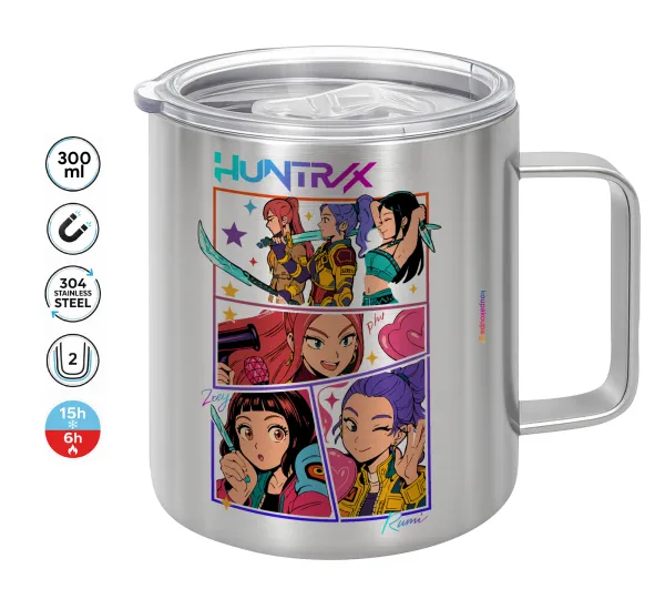 Huntrix Kpop Girls — Κούπα Ανοξείδωτη διπλού τοιχώματος 300ml με καπάκι διατήρησης θερμοκρασίας