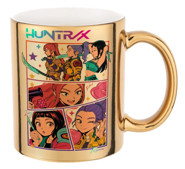 Huntrix Kpop Girls — Κούπα κεραμική, χρυσή καθρέπτης, 330ml