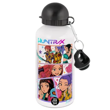 Huntrix Kpop Girls, Μεταλλικό παγούρι νερού, Λευκό, αλουμινίου 500ml