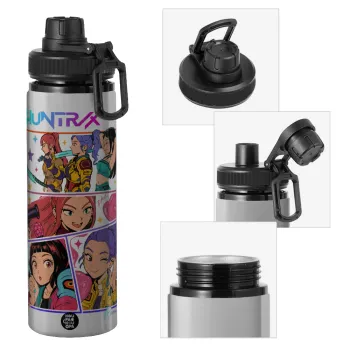 Huntrix Kpop Girls, Metallic water bottle with safety cap, 850ml aluminum