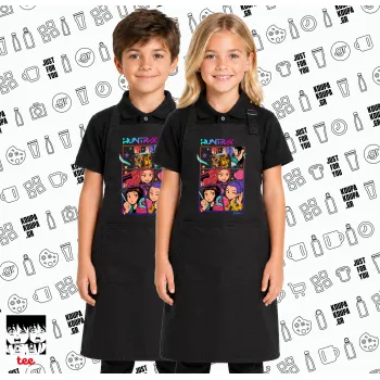 Huntrix Kpop Girls, Μαύρη ΠΑΙΔΙΚΗ Ποδιά μακριά Σεφ ολόσωμη με τσέπες