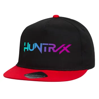 Huntrix Kpop Girls, Children's Flat Snapback Hat, Black/Red (100% COTTON, CHILDREN'S, UNISEX, ONE SIZE)