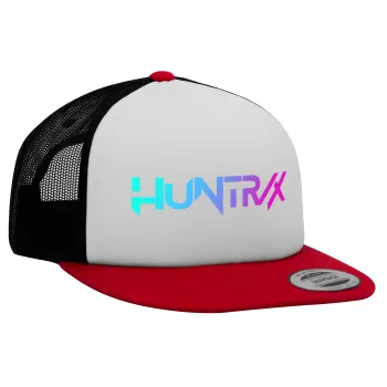 Huntrix Kpop Girls, Καπέλο Ενηλίκων Foam Flat Snapback με Δίχτυ Κόκκινο-Λευκό-Μαύρο (POLYESTER, ΕΝΗΛΙΚΩΝ, UNISEX, ONE SIZE)