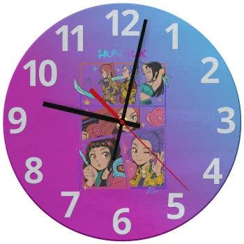 Huntrix Kpop Girls, Ρολόι τοίχου γυάλινο (30cm)
