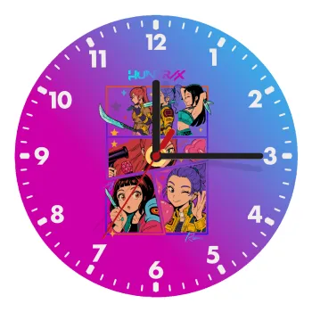 Huntrix Kpop Girls, Ρολόι τοίχου ξύλινο (20cm)