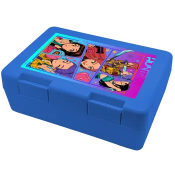 Huntrix Kpop Girls, Παιδικό δοχείο κολατσιού ΜΠΛΕ 185x128x65mm (BPA free πλαστικό)