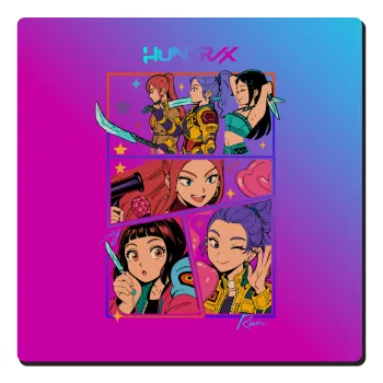 Huntrix Kpop Girls, Τετράγωνο μαγνητάκι ξύλινο 6x6cm