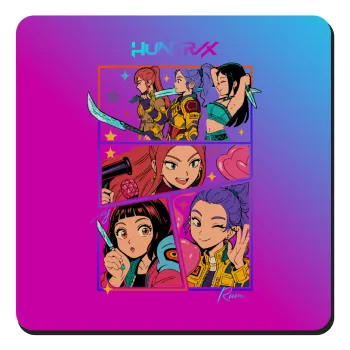 Huntrix Kpop Girls, Τετράγωνο μαγνητάκι ξύλινο 9x9cm