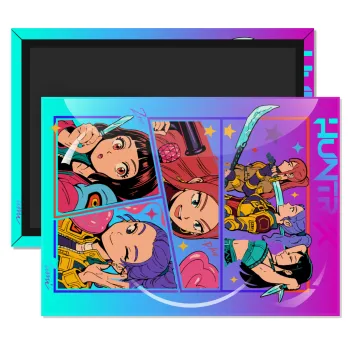 Huntrix Kpop Girls, Ορθογώνιο μαγνητάκι ψυγείου διάστασης 9x6cm