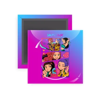 Huntrix Kpop Girls, Μαγνητάκι ψυγείου τετράγωνο διάστασης 5x5cm