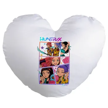 Huntrix Kpop Girls, Μαξιλάρι καναπέ καρδιά 40x40cm περιέχεται το  γέμισμα