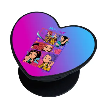 Huntrix Kpop Girls, Phone Holders Stand  καρδιά Μαύρο Βάση Στήριξης Κινητού στο Χέρι
