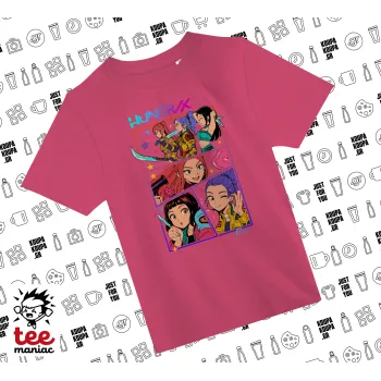 Huntrix Kpop Girls, PINK childrens T-Shirt made of 100% cotton, for every day. Vegan & OEKO-TEX certified.