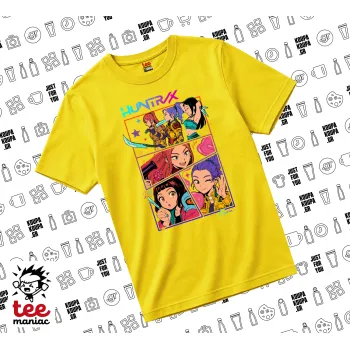 Huntrix Kpop Girls, yellow childrens T-Shirt made of 100% cotton, for every day. Vegan & OEKO-TEX certified.