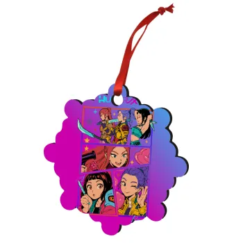 Huntrix Kpop Girls, Στολίδι Χριστουγεννιάτικο στολίδι snowflake ξύλινο 7.5cm