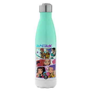 Huntrix Kpop Girls, Metal mug thermos Green/White (Stainless steel), double wall, 500ml