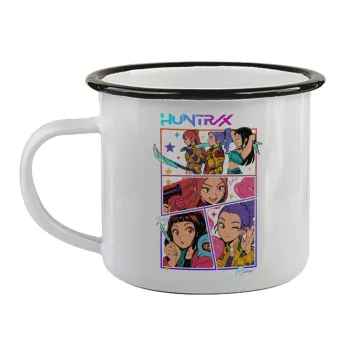 Huntrix Kpop Girls, Κούπα εμαγιέ με μαύρο χείλος 360ml