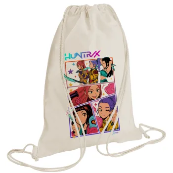 Huntrix Kpop Girls, Backpack bag GYMBAG natural (28x40cm)