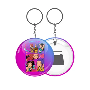 Huntrix Kpop Girls, Μπρελόκ μεταλλικό 5cm με ανοιχτήρι