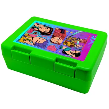 Huntrix Kpop Girls, Παιδικό δοχείο κολατσιού ΠΡΑΣΙΝΟ 185x128x65mm (BPA free πλαστικό)