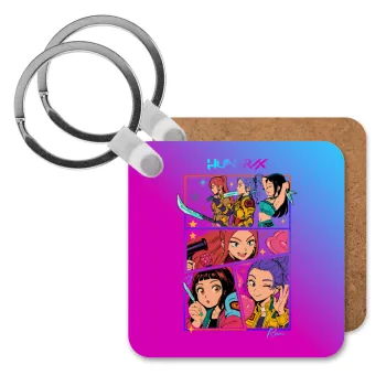 Huntrix Kpop Girls, Μπρελόκ Ξύλινο τετράγωνο MDF