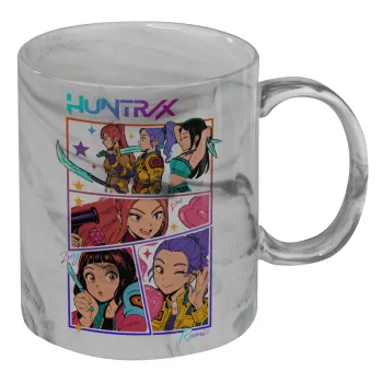 Huntrix Kpop Girls, Κούπα κεραμική, marble style (μάρμαρο), 330ml