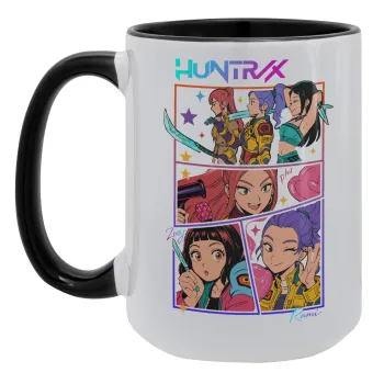 Huntrix Kpop Girls, Κούπα Mega 15oz, κεραμική Μαύρη, 450ml