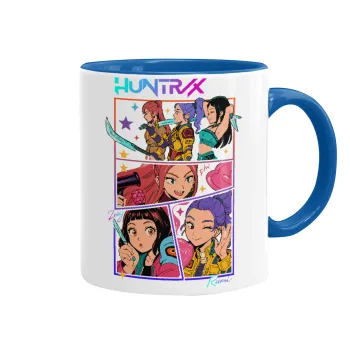Huntrix Kpop Girls, Κούπα χρωματιστή μπλε, κεραμική, 330ml