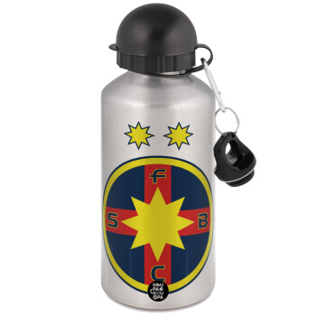 FC Steaua Bucuresti (FCSB), Μεταλλικό παγούρι νερού, Ασημένιο, αλουμινίου 500ml