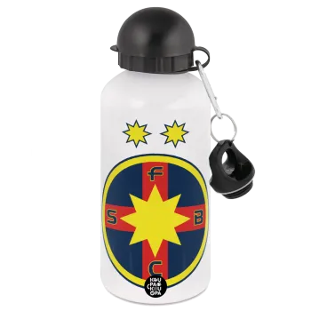 FC Steaua Bucuresti (FCSB), Metal water bottle, White, aluminum 500ml