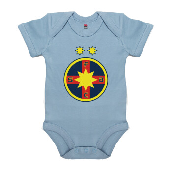 FC Steaua Bucuresti (FCSB), Βρεφικό φορμάκι μωρού, 0-18 μηνών, Μπλε, 100% Organic Cotton, κοντομάνικο