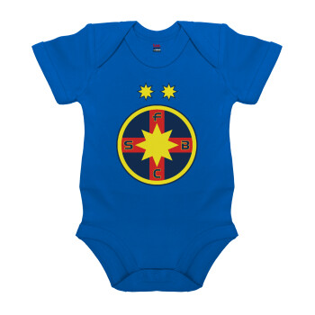 FC Steaua Bucuresti (FCSB), Βρεφικό φορμάκι μωρού, Μπλε Κοβαλτίου, 100% Organic Cotton, κοντομάνικο