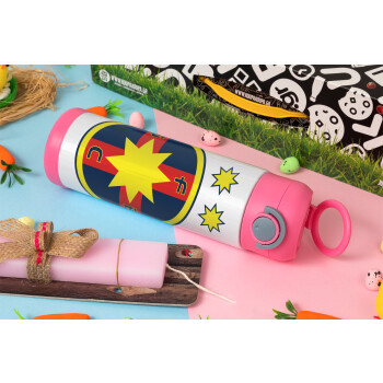 FC Steaua Bucuresti (FCSB), Πασχαλινή Λαμπάδα με Παιδικό παγούρι θερμό, ανοξείδωτο, με καλαμάκι ασφαλείας, ΡΟΖ (500ml)