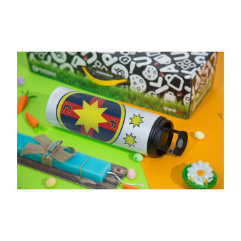 FC Steaua Bucuresti (FCSB), Πασχαλινή Λαμπάδα με Travel Tumbler θερμό με διπλό καπάκι (600ml, BPA free) & κερί αρωματικό πλακέ (30cm) (ΤΙΡΚΟΥΑΖ)