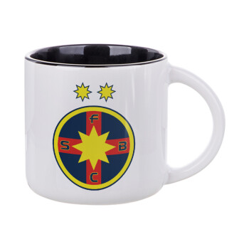 FC Steaua Bucuresti (FCSB), Κούπα κεραμική 400ml Λευκή/Μαύρη