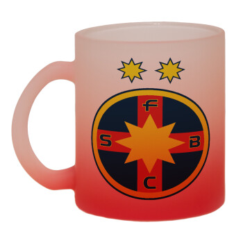 FC Steaua Bucuresti (FCSB), Κούπα γυάλινη δίχρωμη με βάση το κόκκινο ματ, 330ml