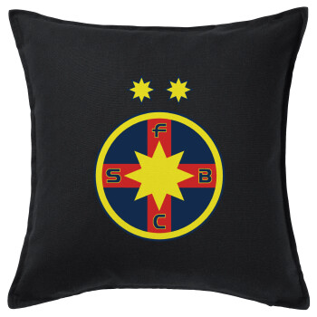 FC Steaua Bucuresti (FCSB), Μαξιλάρι καναπέ Μαύρο 100% βαμβάκι, περιέχεται το γέμισμα (50x50cm)
