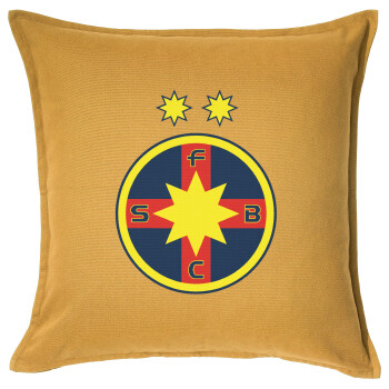 FC Steaua Bucuresti (FCSB), Μαξιλάρι καναπέ Κίτρινο 100% βαμβάκι, περιέχεται το γέμισμα (50x50cm)