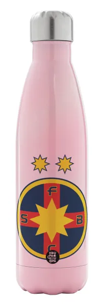 FC Steaua Bucuresti (FCSB) — Metal mug thermos Pink Iridiscent (Stainless steel), double wall, 500ml