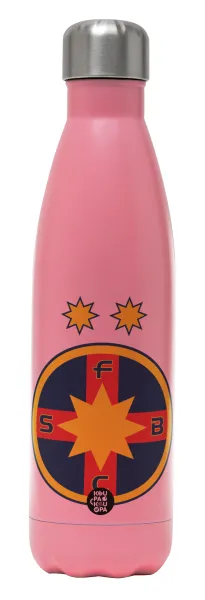 FC Steaua Bucuresti (FCSB) — Μεταλλικό παγούρι θερμός Ροζ Ματ (Stainless steel), διπλού τοιχώματος, 500ml