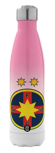 FC Steaua Bucuresti (FCSB) — Metal mug thermos Pink/White (Stainless steel), double wall, 500ml