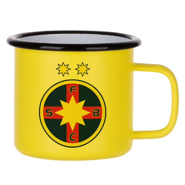 FC Steaua Bucuresti (FCSB) — Κούπα Μεταλλική εμαγιέ ΜΑΤ Κίτρινη 360ml