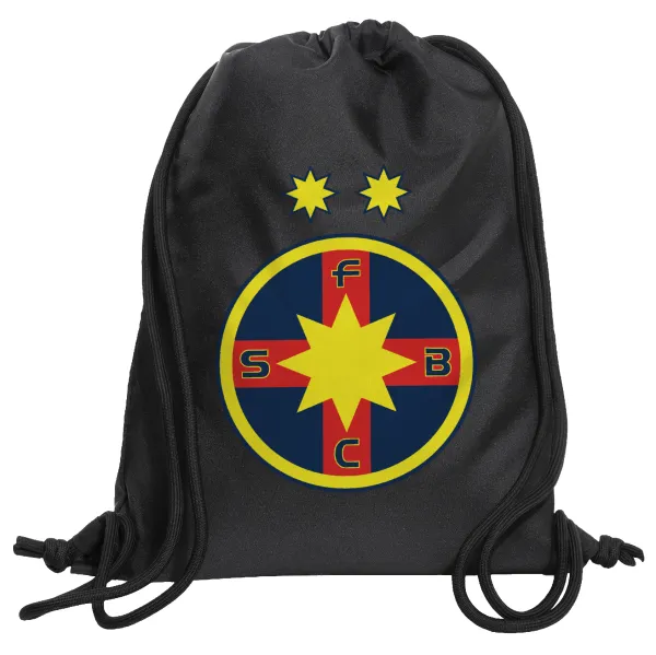 FC Steaua Bucuresti (FCSB) — Τσάντα πλάτης πουγκί GYMBAG Μαύρη, με τσέπη (40x48cm) & χονδρά κορδόνια