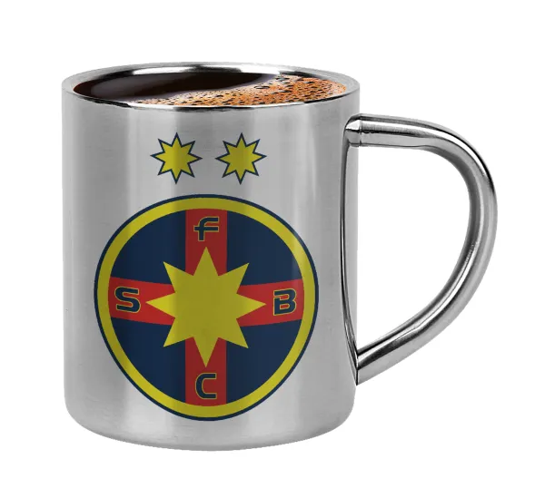 FC Steaua Bucuresti (FCSB) — Double-wall metal cup for espresso (220ml)