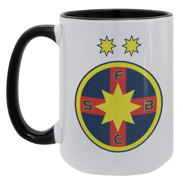 FC Steaua Bucuresti (FCSB) — Mega mug 15oz, black ceramic, 450ml