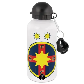 FC Steaua Bucuresti (FCSB), Metal water bottle, White, aluminum 500ml