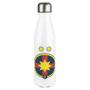 FC Steaua Bucuresti (FCSB), Μεταλλικό παγούρι θερμός Λευκό (Stainless steel), διπλού τοιχώματος, 500ml